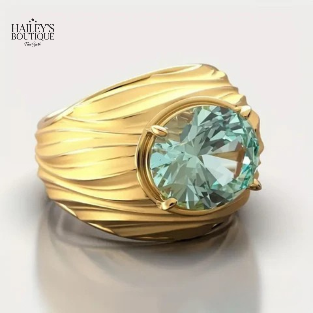 BLUE GREENISH GOLD RING