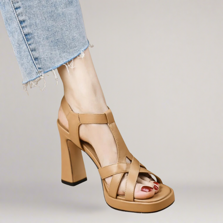 Amalfi | Handcrafted high-heeled faux leather sandal