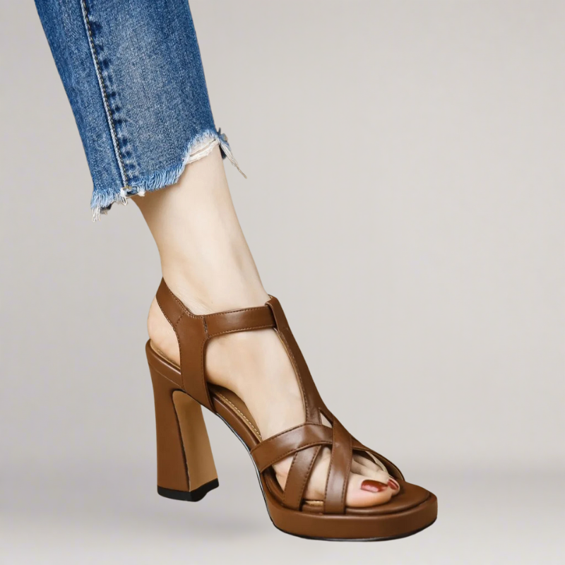 Amalfi | Handcrafted high-heeled faux leather sandal