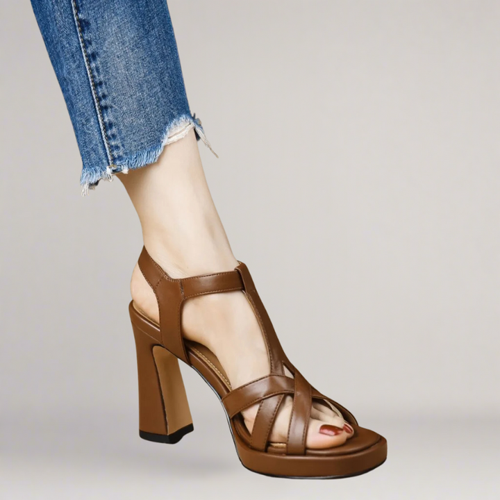 Amalfi | Handcrafted high-heeled faux leather sandal