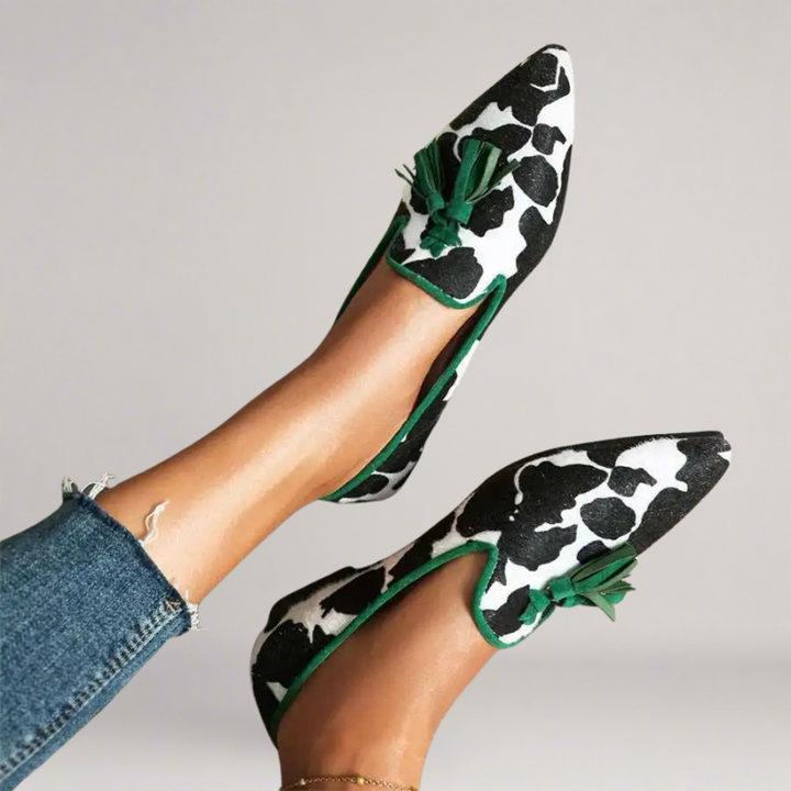 Amalfi | Handcrafted faux leather moccasin with print