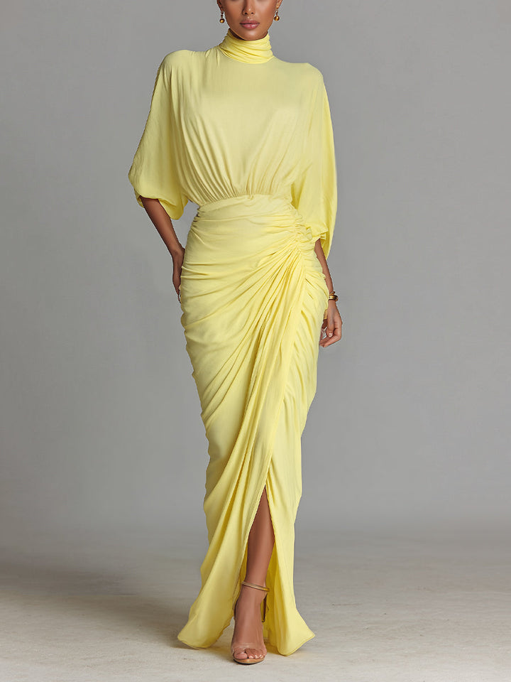 Sally | Comfortable Maxi Dress in Bright Yellow Blend