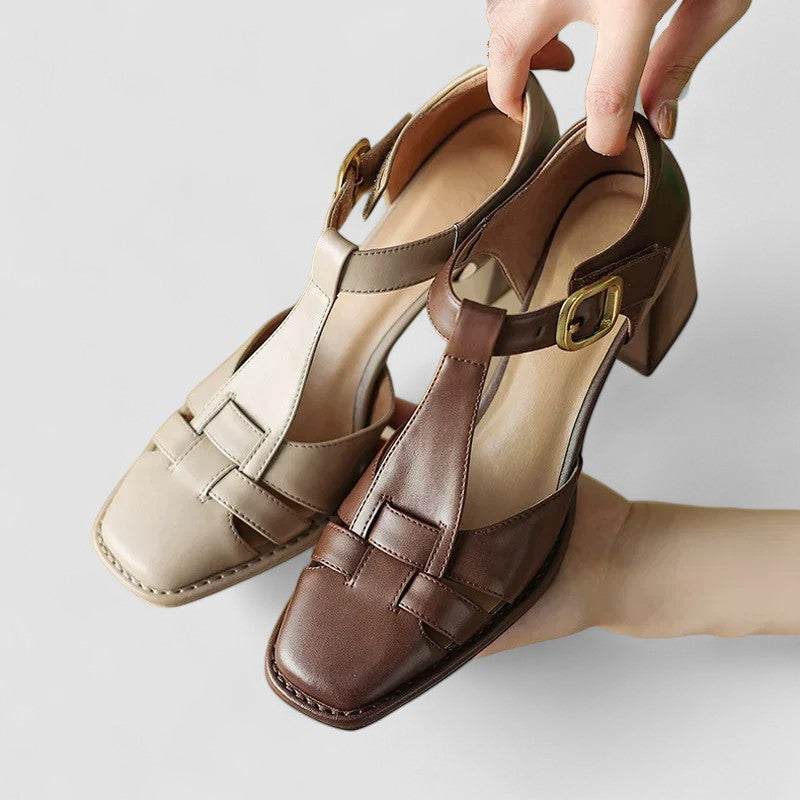 Scarlet™ – Orthopedic T-Strap Block Heels