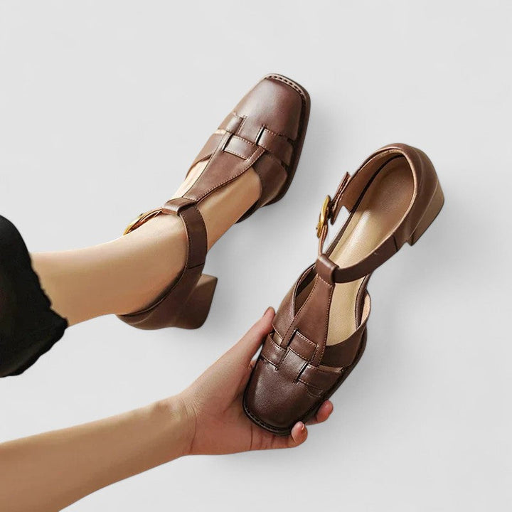 Scarlet™ – Orthopedic T-Strap Block Heels