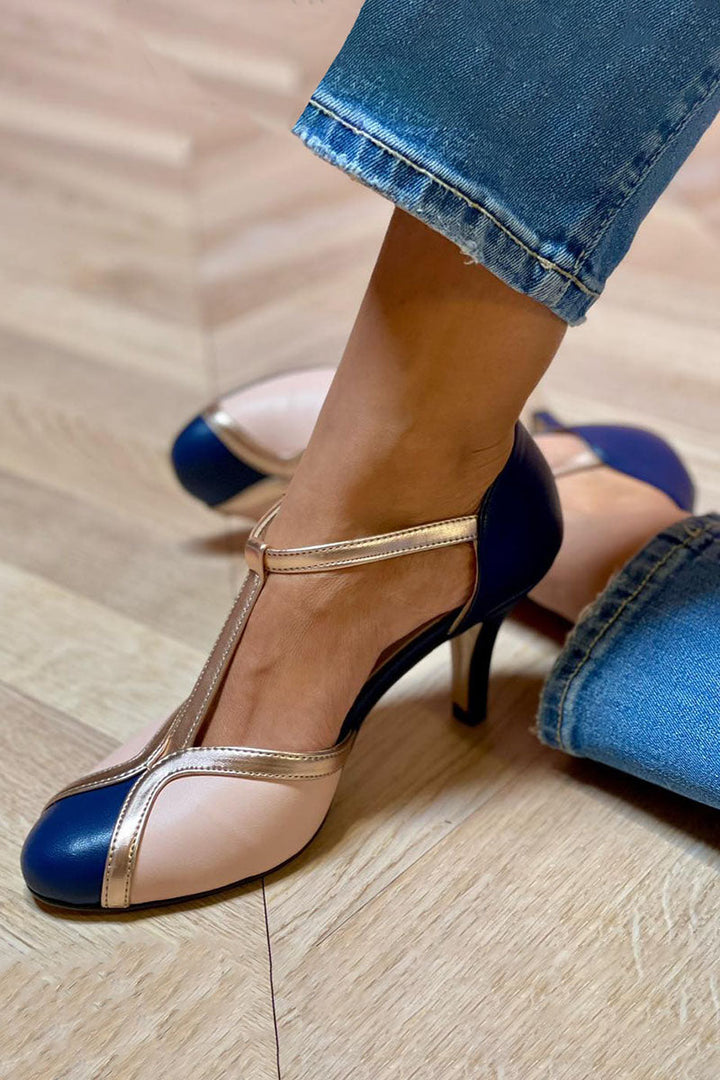 Laya™ | Colorful & Comfortable Round-Toe T-Strap Pumps