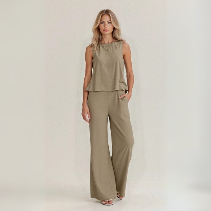 Irene | Sleeveless summer outfit in pure natural linen