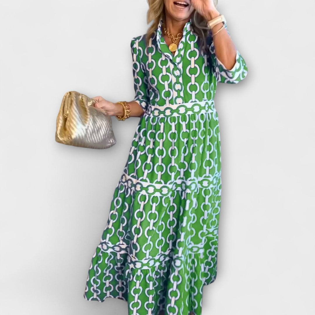 Tara™ | Midi Dress with Chain Pattern
