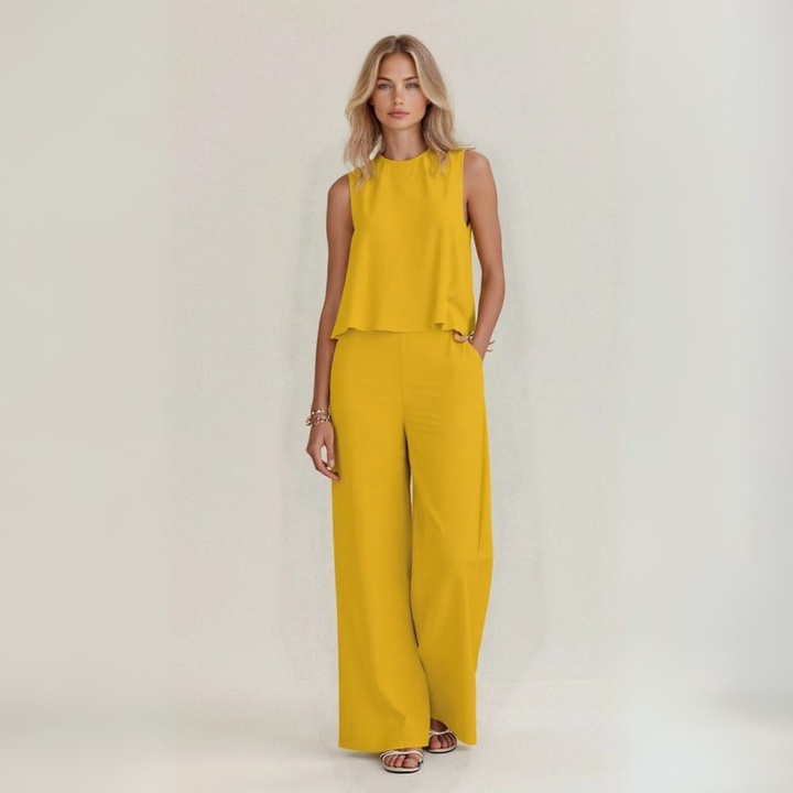 Irene | Sleeveless summer outfit in pure natural linen