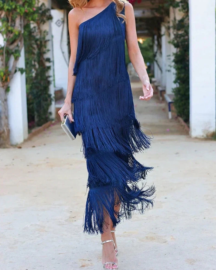 Laura | Long Dress with Fringes