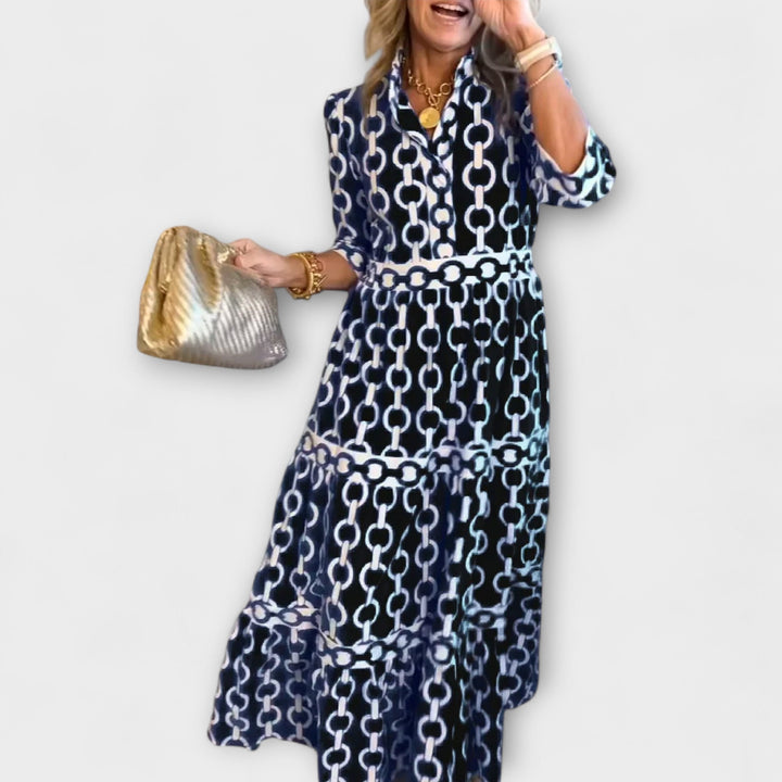 Tara™ | Midi Dress with Chain Pattern