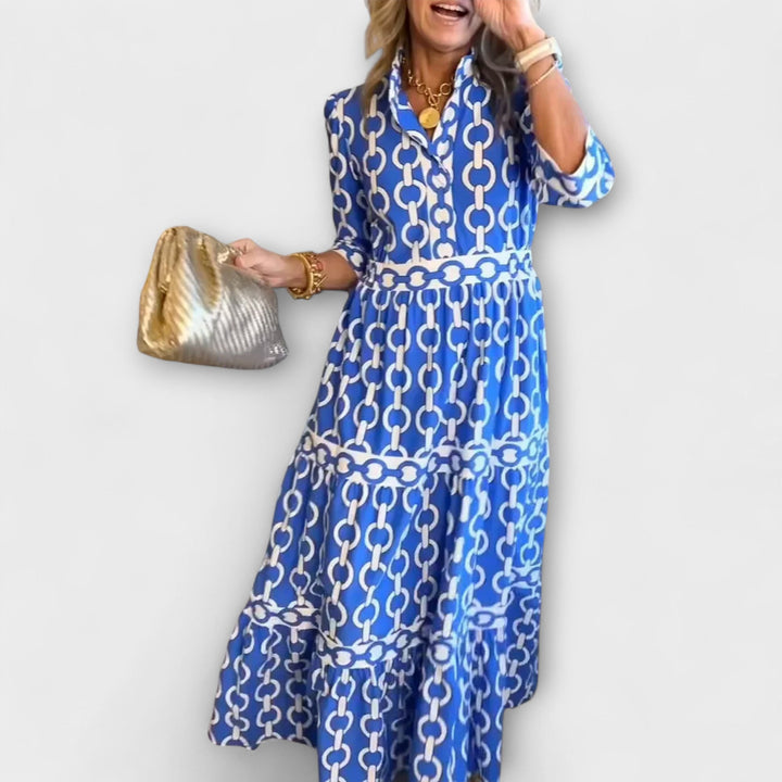 Tara™ | Midi Dress with Chain Pattern