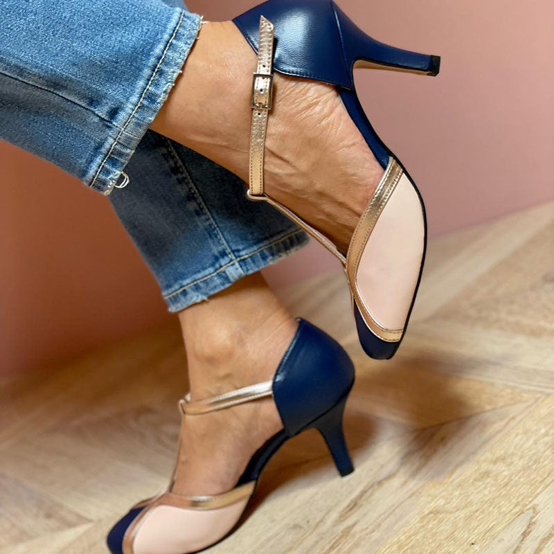 Laya™ | Colorful & Comfortable Round-Toe T-Strap Pumps