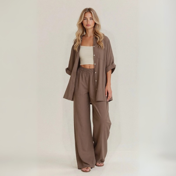 Alba | Two-piece casual set in handcrafted linen