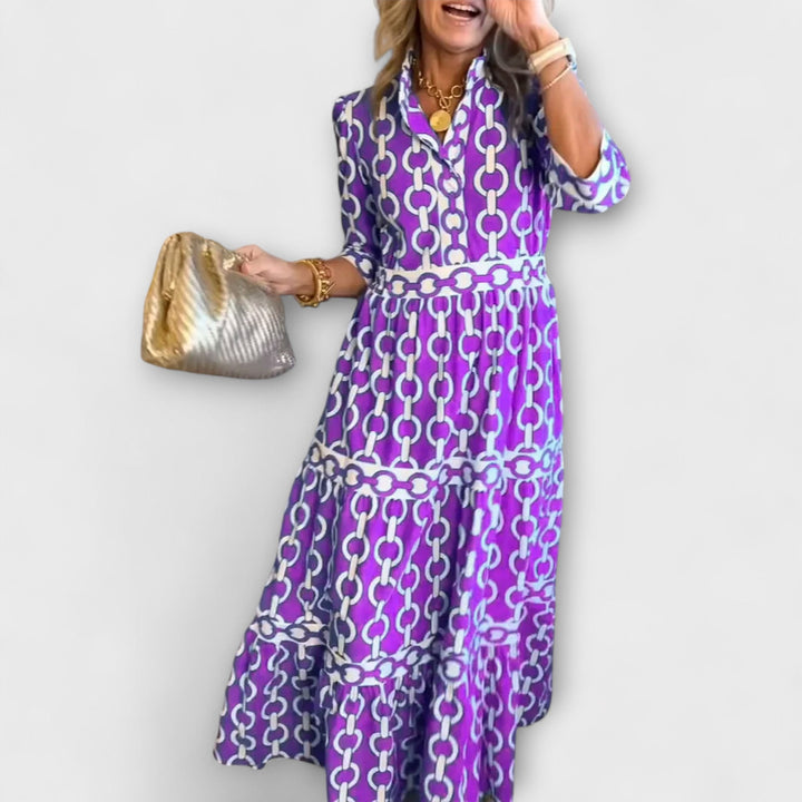 Tara™ | Midi Dress with Chain Pattern