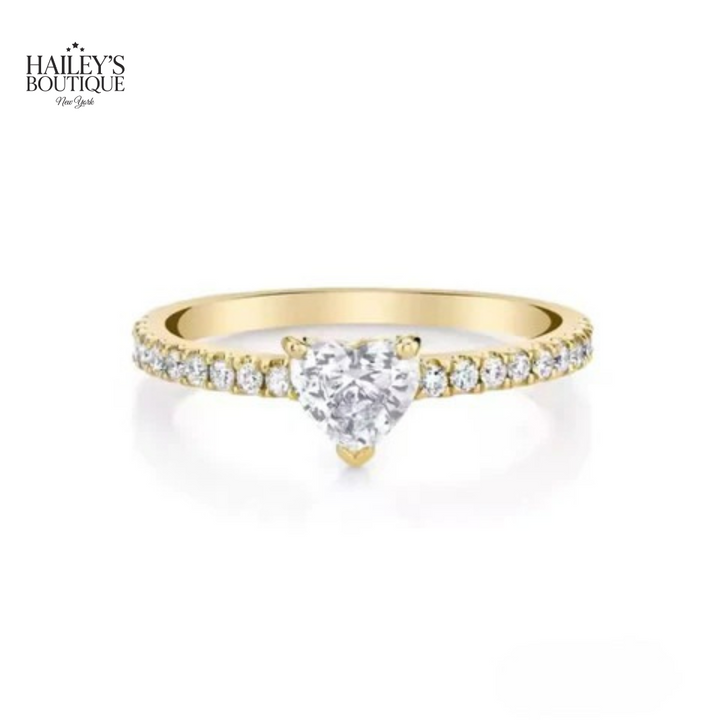 HEART CZ ENGAGEMENT RING