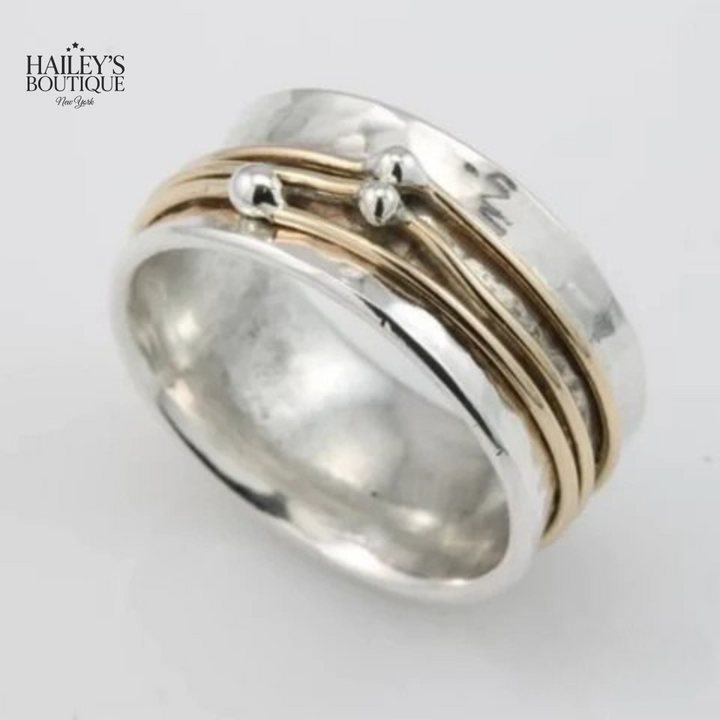 SHINE VINTAGE GOLD LAYERED SILVER RING