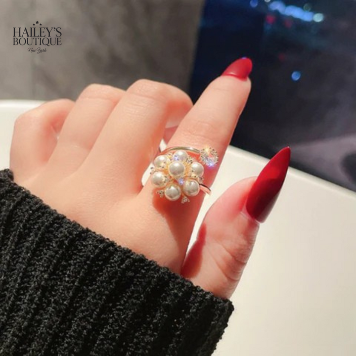 ELEGANT ADJUSTABLE PEARL RING