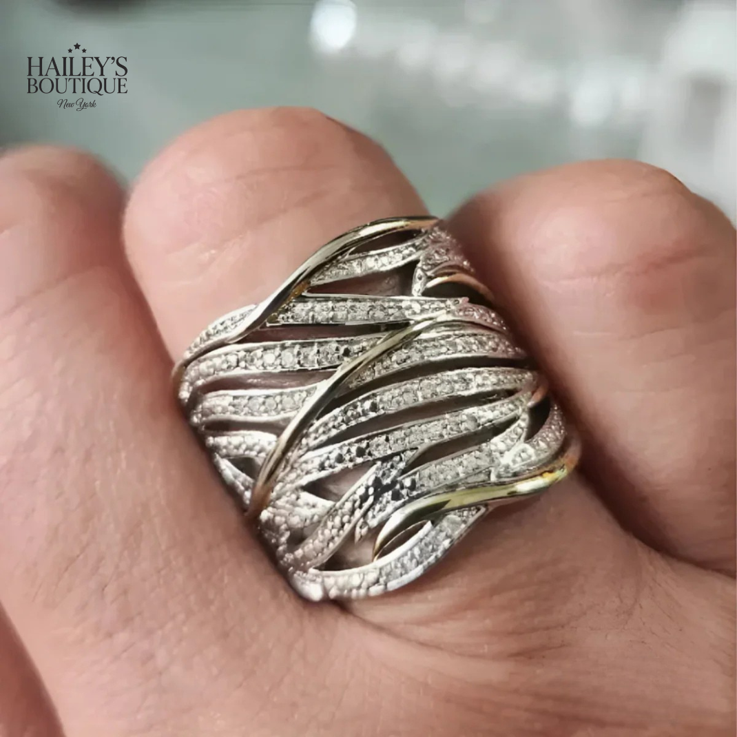 ELEGANT MULTILAYER TWISTED RING