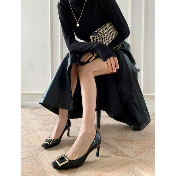 Teona™ | Elegant Square-Toe Mid-Heel Sandals