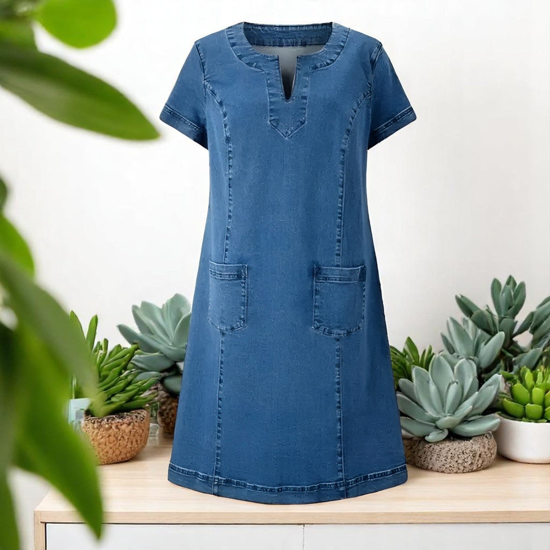 Helsa™ | Soft Denim Dress With Pockets