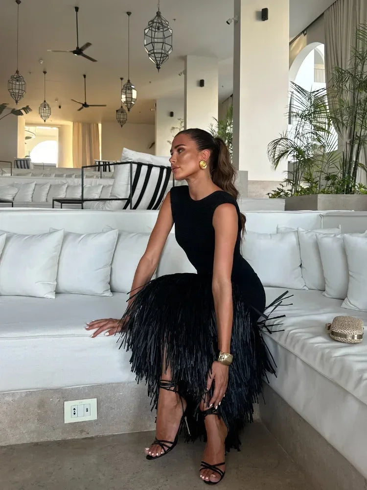 Ana | Long Fringed Dress