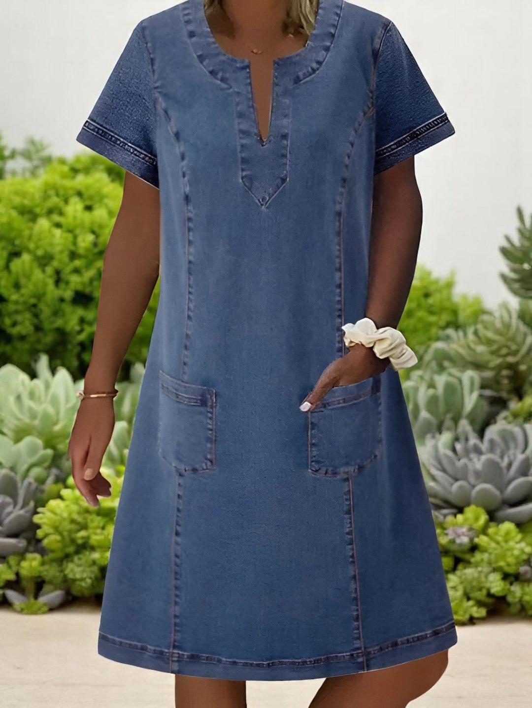 Helsa™ | Soft Denim Dress With Pockets