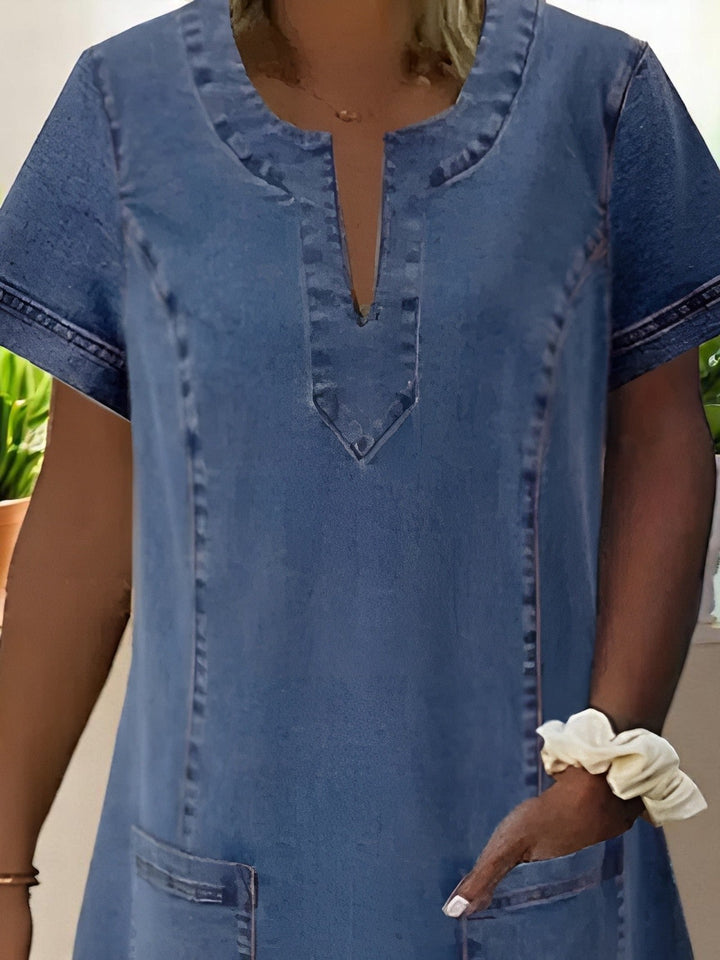 Helsa™ | Soft Denim Dress With Pockets