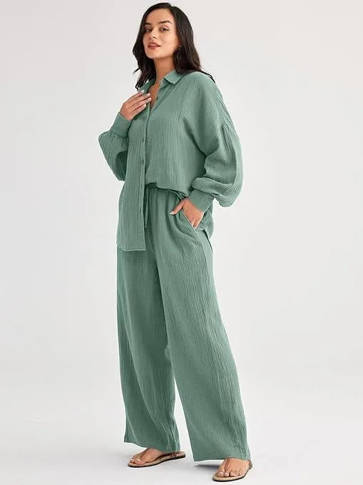 Livia | Summer set in pure natural linen