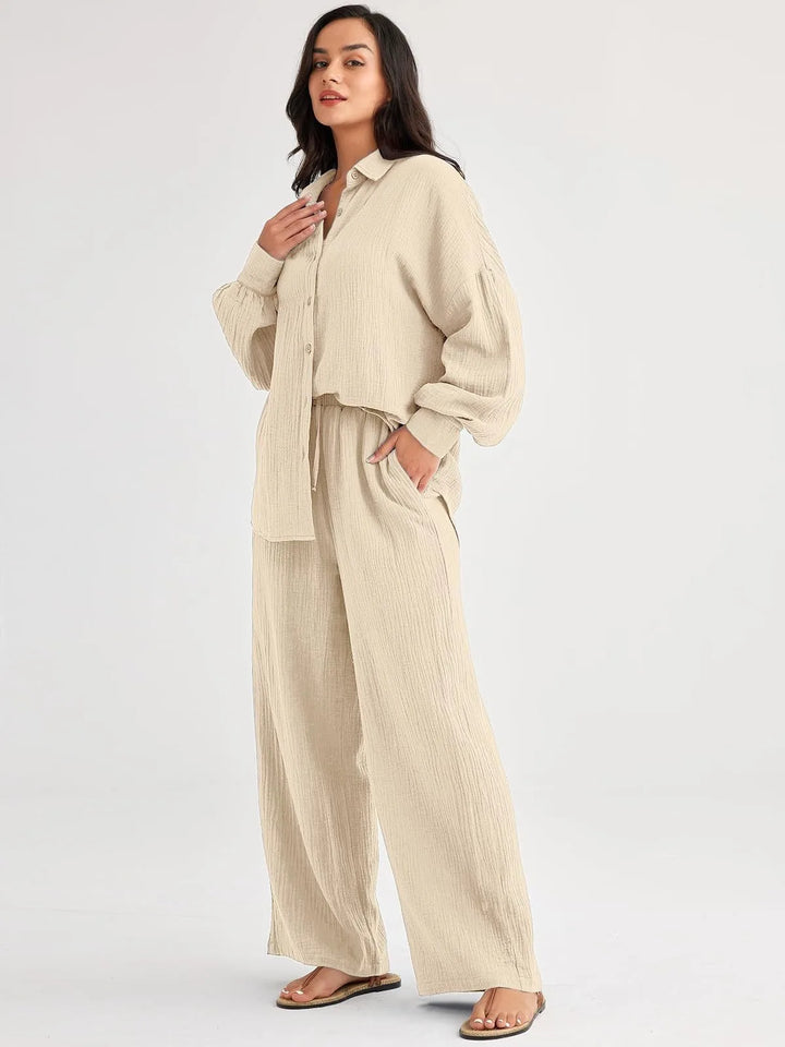 Livia | Summer set in pure natural linen