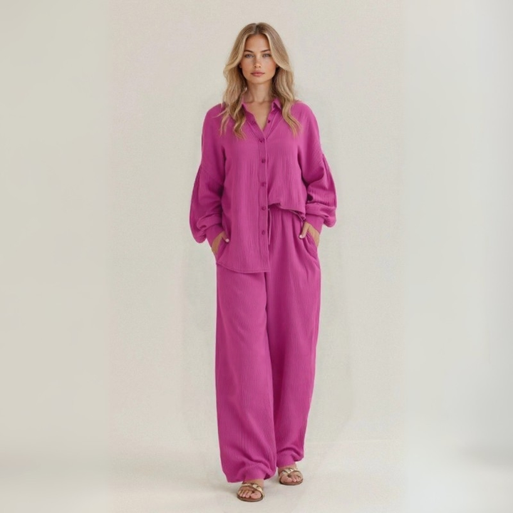 Livia | Summer set in pure natural linen