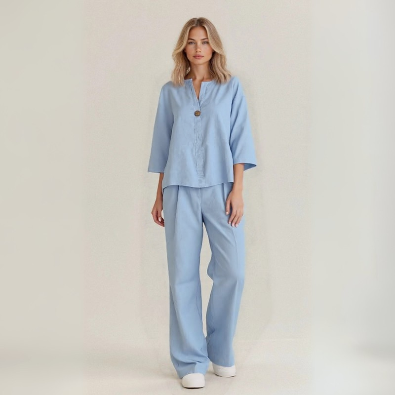 Amanda | Artisan cotton blend linen set