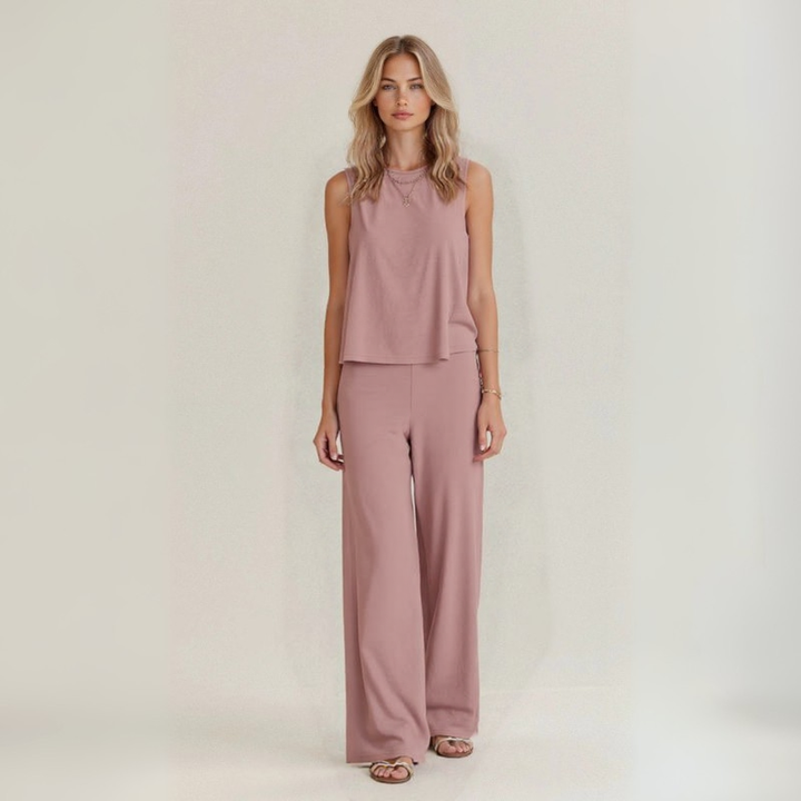Irene | Sleeveless summer outfit in pure natural linen