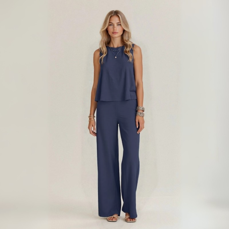 Irene | Sleeveless summer outfit in pure natural linen