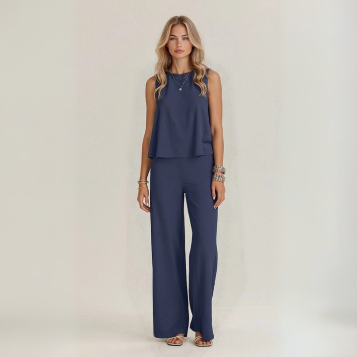 Irene | Sleeveless summer outfit in pure natural linen