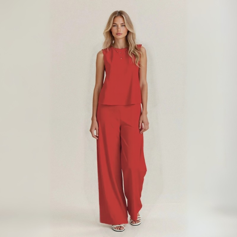 Irene | Sleeveless summer outfit in pure natural linen