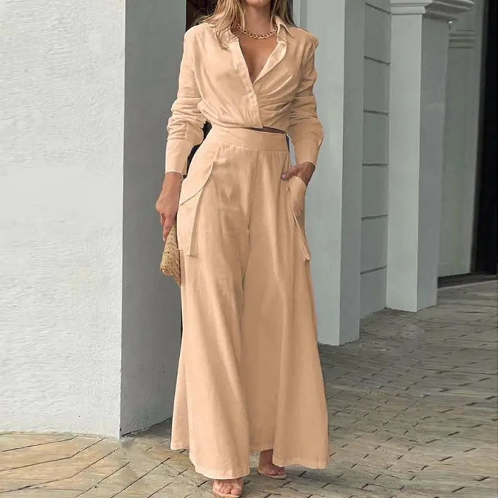 Sonia | Knotted Shirt and High-Waisted Palazzo Pants