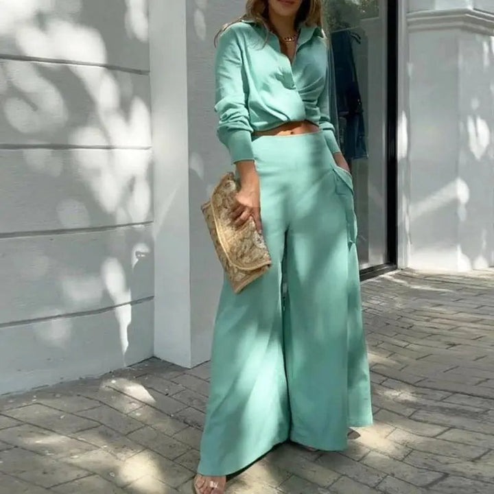 Sonia | Knotted Shirt and High-Waisted Palazzo Pants