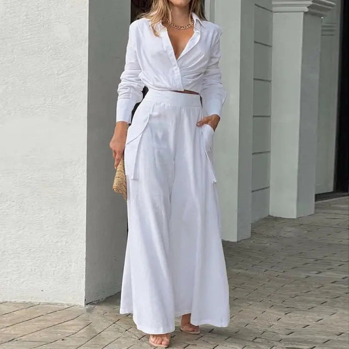Sonia | Knotted Shirt and High-Waisted Palazzo Pants